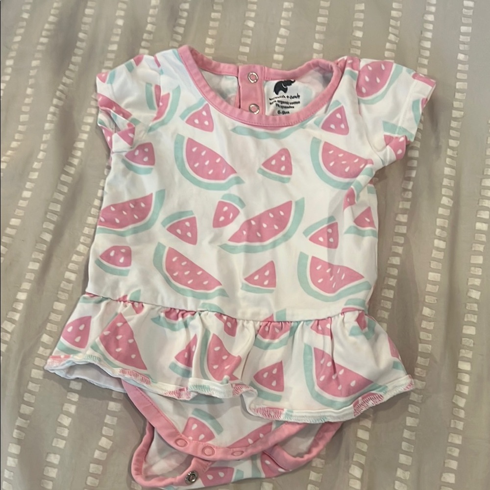 Monica + Andy Watermelon Print Baby Onesie